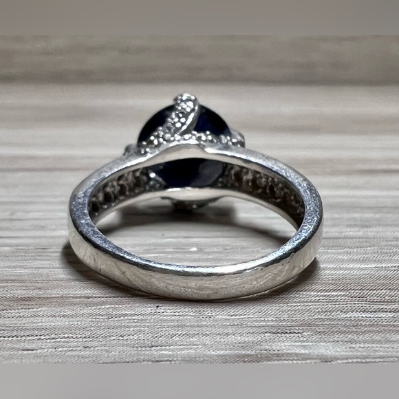 Vintage Designer Paul Kraus Sterling Silver Blue Stone Ring, Size 6.75, 4.9g - Picture 3 of 10